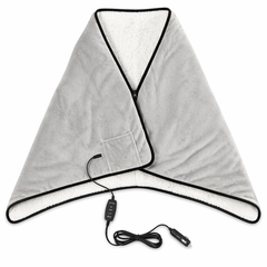 12V Car Heated Blanket & Wearable Shawl – Electric Fleece Travel Throw with Zipper for Truck Drivers, RV & Winter Road Trips – Fast Heating, Soft Flannel
