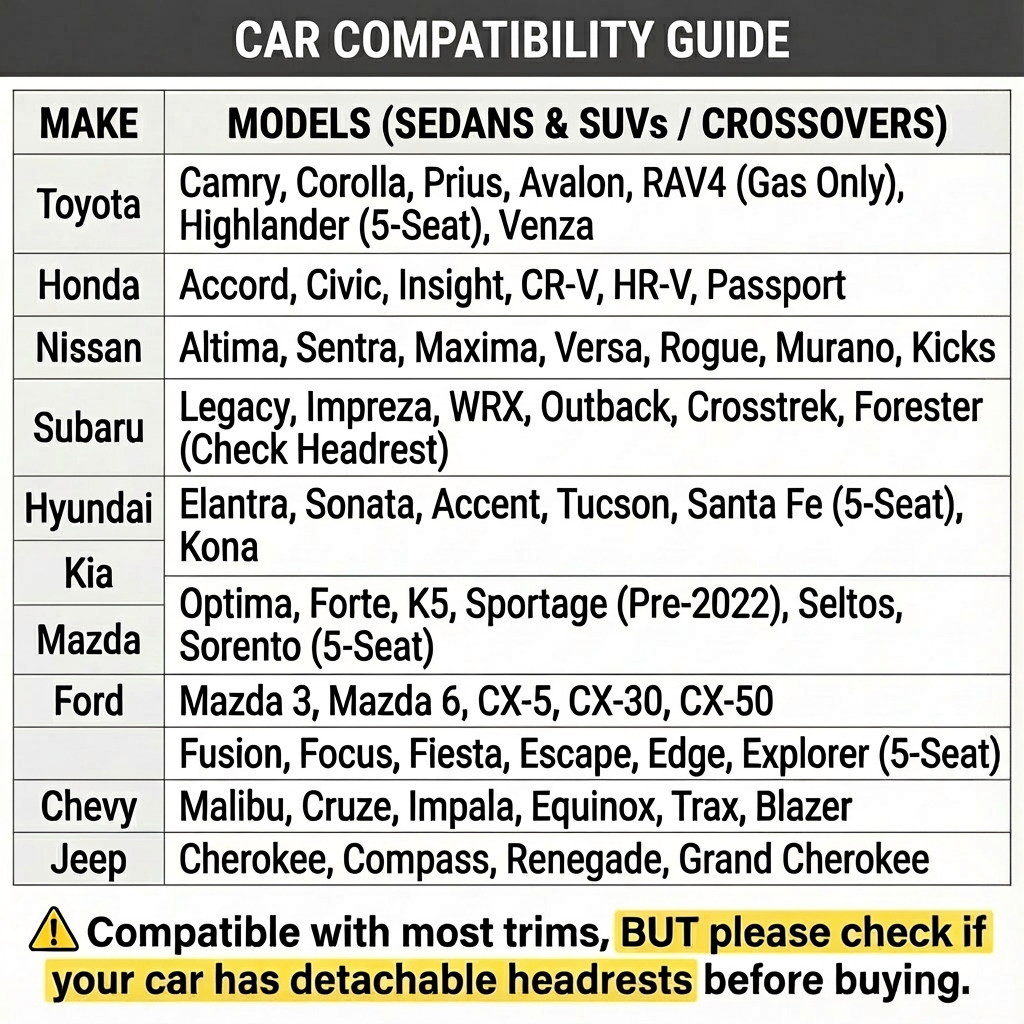 Premium Nappa Fabric Waterproof Seat Covers - Year-Round Comfort for Honda, Toyota, and More. Ideal for Sedans and SUVs with Full Protection and Stylish Design for Road Adventures