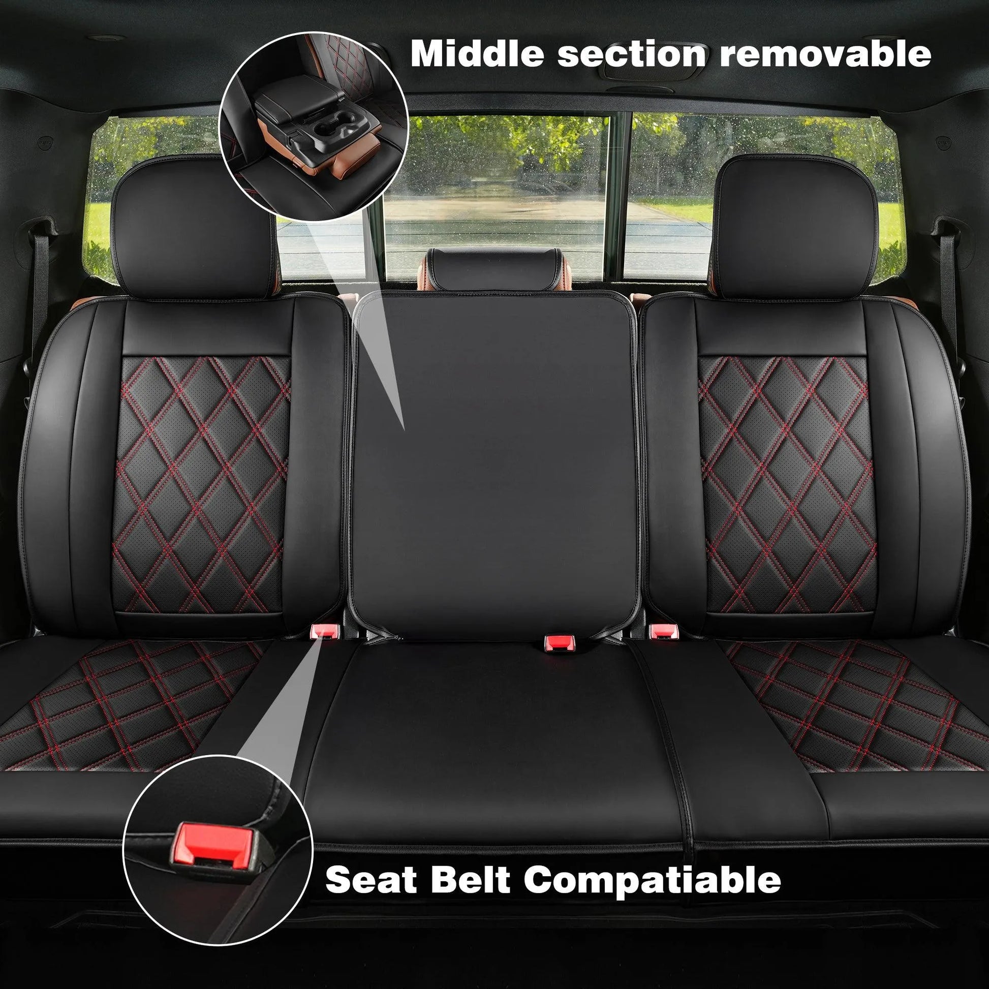 Yotruth for Tacoma Seat Covers Custom Fit For 2016-2023 Crew Double Access Cab/Extended Cab Toyota Tacoma Red Yotruth for Tacoma Seat Covers Custom Fit For 2016-2023 Crew Double Access Cab/Extended Cab Toyota Tacoma Red - Red / Full Set - YOTRUTH