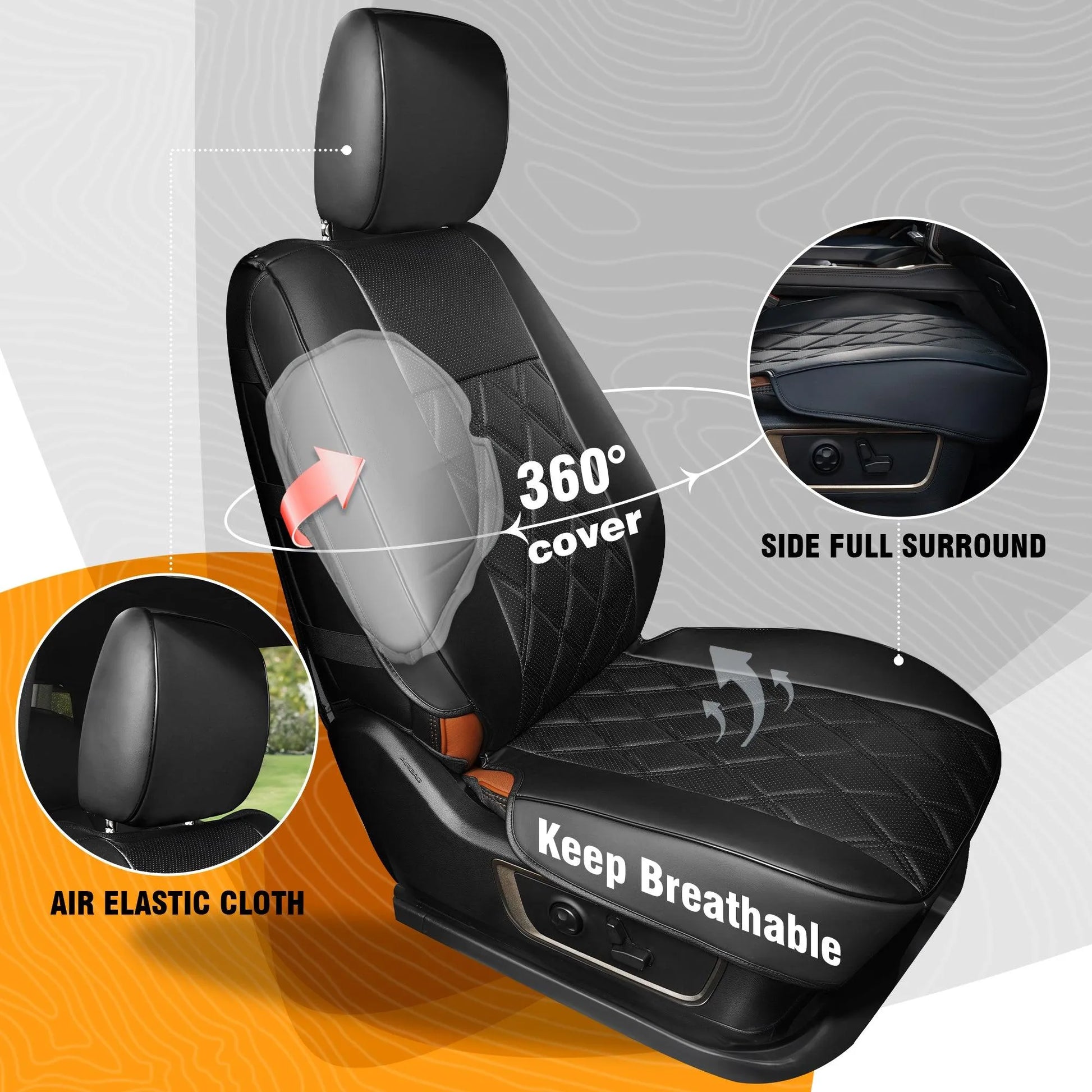 Yotruth for Tacoma Seat Covers Custom Fit For 2016-2023 Crew Double Access Cab/Extended Cab Toyota Tacoma Black Yotruth for Tacoma Seat Covers Custom Fit For 2016-2023 Crew Double Access Cab/Extended Cab Toyota Tacoma Black - Black / Full Set - YOTRUTH
