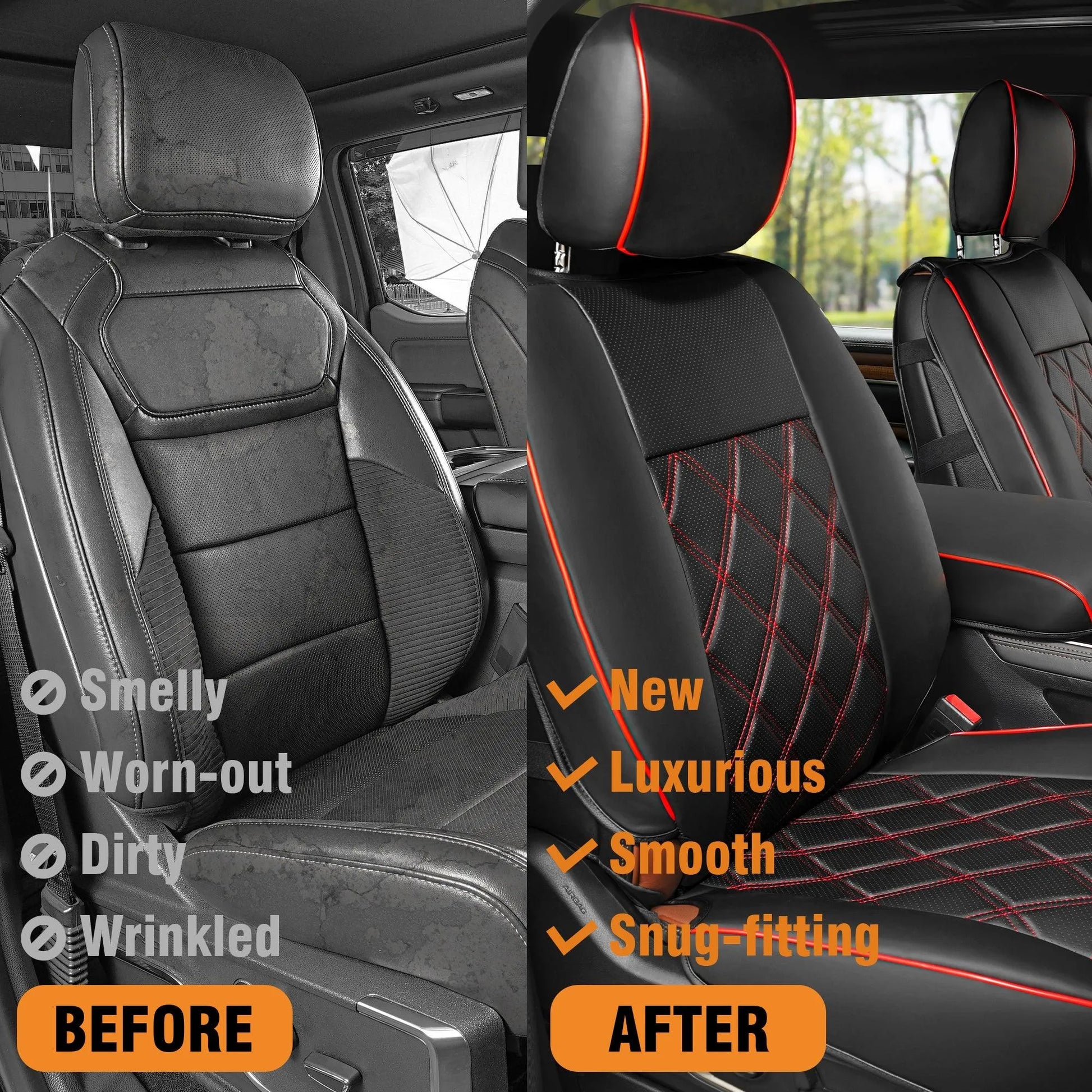 Yotruth for Tacoma Seat Covers Custom Fit For 2016-2023 Crew Double Access Cab/Extended Cab Toyota Tacoma Red Yotruth for Tacoma Seat Covers Custom Fit For 2016-2023 Crew Double Access Cab/Extended Cab Toyota Tacoma Red - Red / Full Set - YOTRUTH