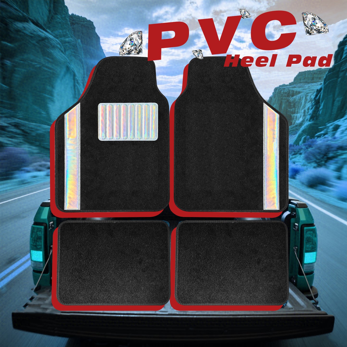 Universal Auto Floor Mats 4PCS Set, Durable Waterproof Non-Slip All-Weather Car Mats, Heavy-Duty Interior Foot Pads for Cars, SUVs & Trucks