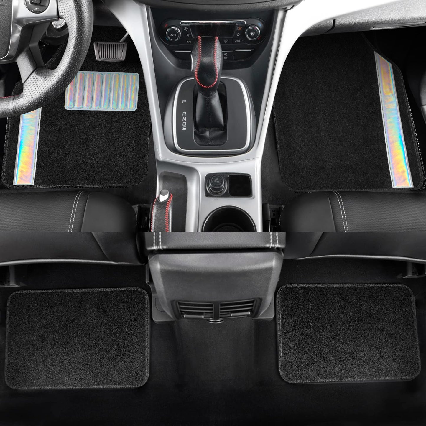 Universal Auto Floor Mats 4PCS Set, Durable Waterproof Non-Slip All-Weather Car Mats, Heavy-Duty Interior Foot Pads for Cars, SUVs & Trucks
