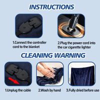 New Flannel Car Heated Blanket | 3 Heat Settings & Timer, 12V Electric, Soft Washable Throw for Winter Travel, Universal Fit for Most Vehicles, Without Battery