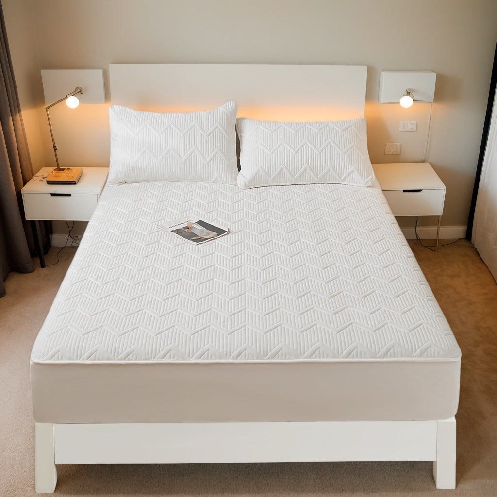 Soft Quilted Mattress Cover, Breathable Mixed Filling Thickened Pad, Without Pillowcase, Bedroom Essentials, Decorative Pad, Elegant Mattress Cover, High-Quality Stitching, Breathable Fabric, Plush Bedding, Fitted Mattress, Allergy Patients