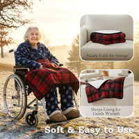 Thick Windproof Warm Blanket for Elderly Wheelchair Winter Thermal & Knee/Elbow Protection, Portable Bedspread for,  All-Season Thermal, Ergonomic Design for Elderly & Mobility.