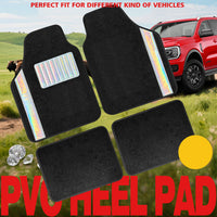 Universal Auto Floor Mats 4PCS Set, Durable Waterproof Non-Slip All-Weather Car Mats, Heavy-Duty Interior Foot Pads for Cars, SUVs & Trucks