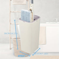 No-Bend Mop Bucket Set with 360° Rotating Spinning Drain System & Double-Sided Mop - Heavy-Duty Plastic / with 2 Washable Microfiber Cloths for Bathroom,, Floors - Hands-Free Mopping System for Use