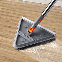 Rotating Triangle Household Mop| Suitable for Wet and Dry Use, Comes with 6 Mop Cloths| Easy to Clean Floors, Ceilings, Walls, and Glass, Cleaning Supplies and Tools Extendable to 5 Sections - No Bending, No Climbing Walls Needed