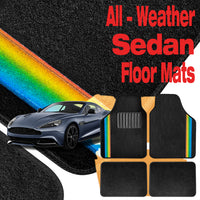 Universal Auto Floor Mats 4PCS Set, Durable Waterproof Non-Slip All-Weather Car Mats, Heavy-Duty Interior Foot Pads for Cars, SUVs & Trucks