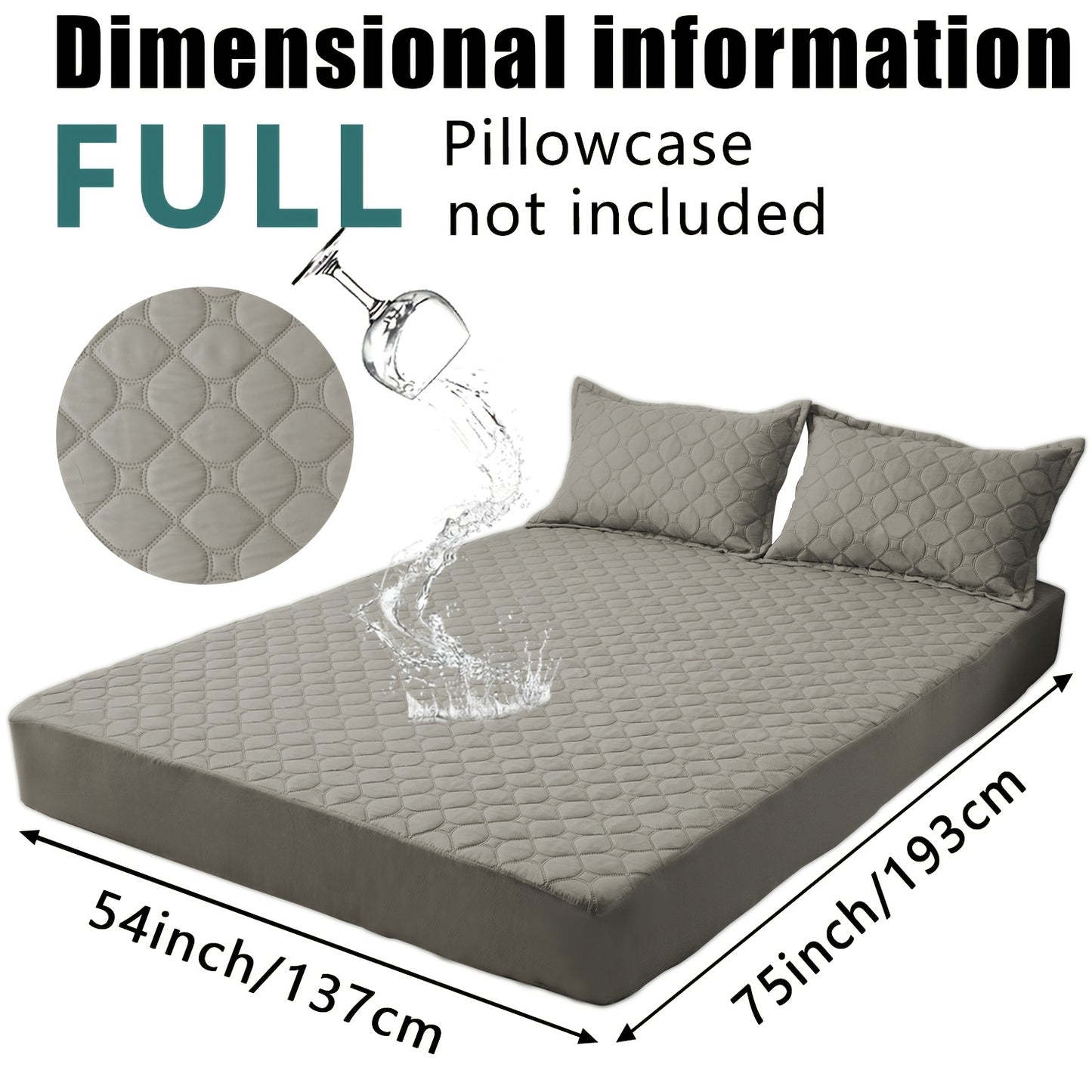 Waterproof Mattress Protector，Machine Washable Fitted Sheet，Anti-slip and Anti-stain Protection，More Sizes Optional，Christmas Home Decor