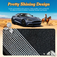 Crystal Rhinestone Car Floor Mats Sparkling Durable Waterproof Non-Slip Auto Foot Pads, Fashionable Car Interior Flooring & Carpeting, 4-Piece Set for Women