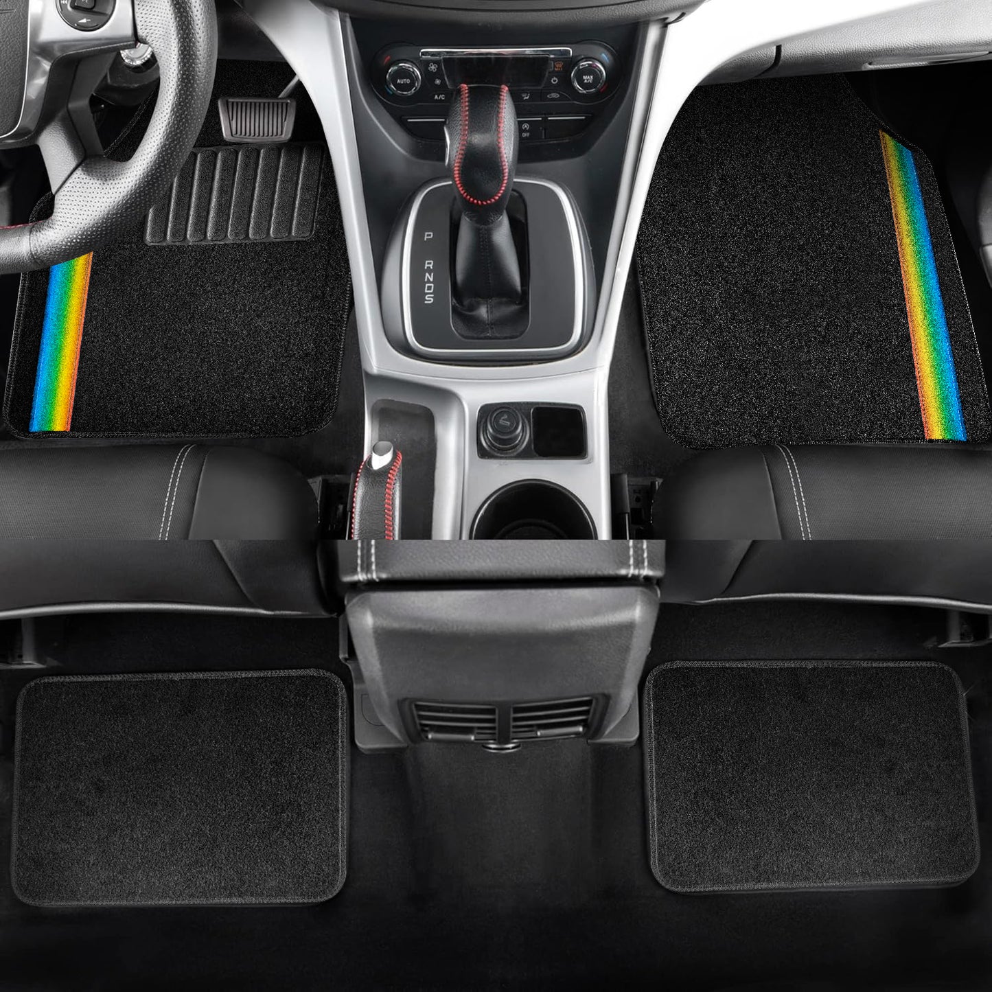 Universal Auto Floor Mats 4PCS Set, Durable Waterproof Non-Slip All-Weather Car Mats, Heavy-Duty Interior Foot Pads for Cars, SUVs & Trucks