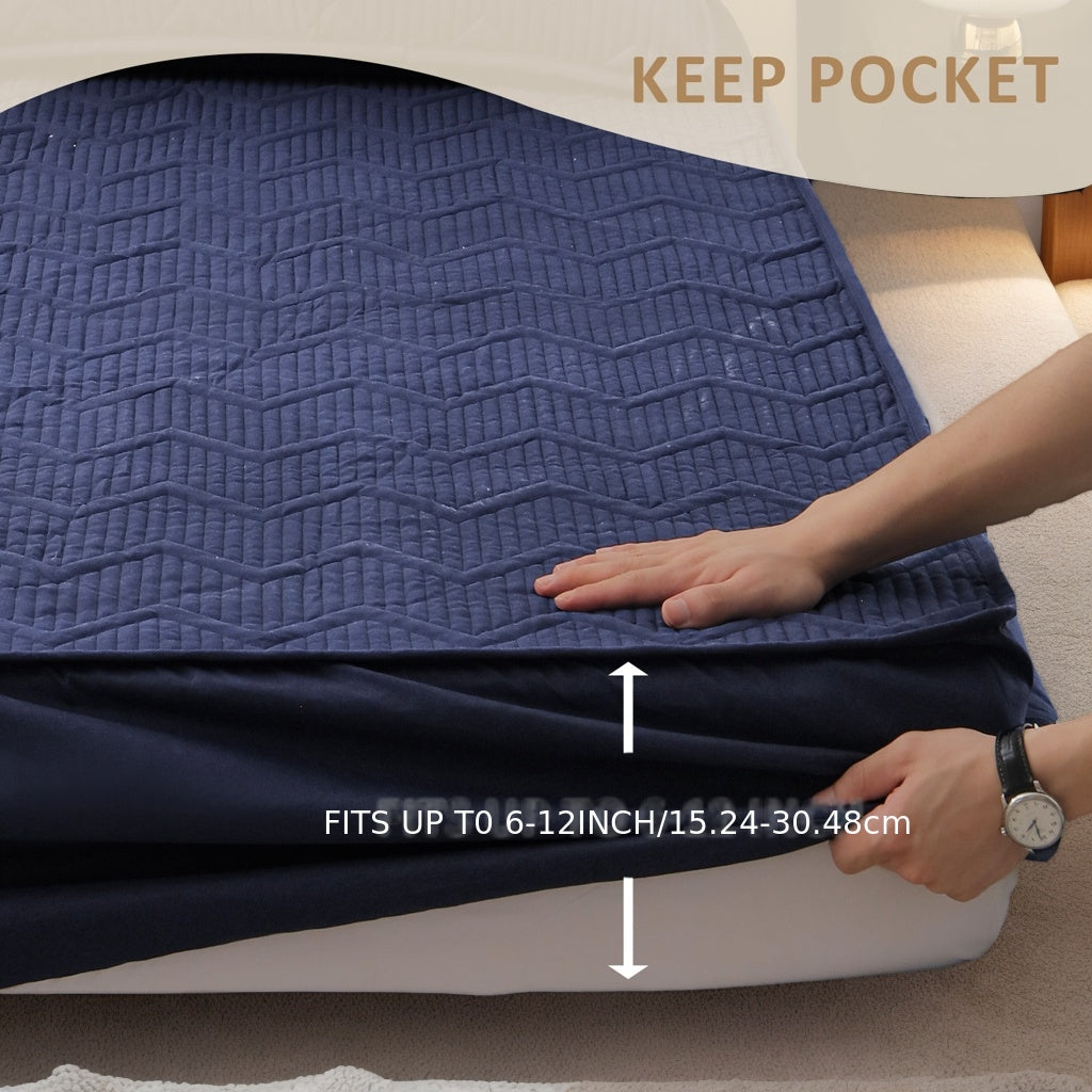 Soft Quilted Mattress Cover, Breathable Mixed Filling Thickened Pad, Without Pillowcase, Bedroom Essentials, Decorative Pad, Elegant Mattress Cover, High-Quality Stitching, Breathable Fabric, Plush Bedding, Fitted Mattress, Allergy Patients