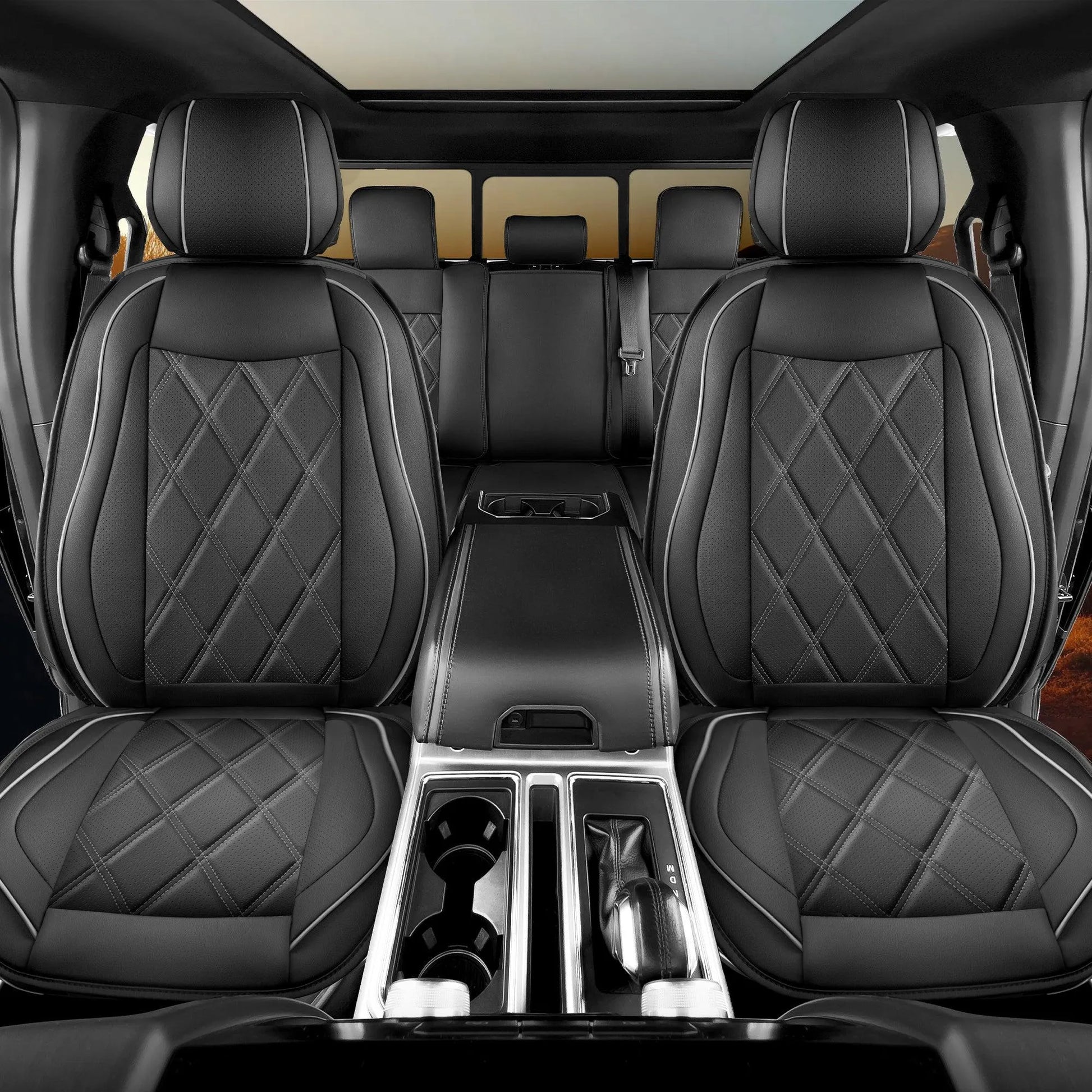 Yotruth Seat Covers for 2009-2025 Ford F150 SuperCrew & 2017-2024 F250/F350/F450 Super Duty Crew Cab with Waterproof Faux Leather Yotruth Seat Covers for 2009-2025 Ford F150 SuperCrew & 2017-2024 F250/F350/F450 Super Duty Crew Cab with Waterproof Faux Leather - Black - YOTRUTH