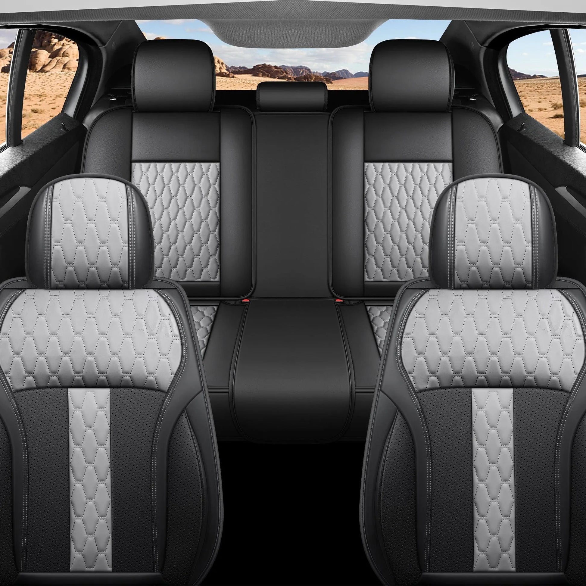 Yotruth Universal Car Seat Covers Full Set | Faux Leather Automotive Seat Covers | Fits Most Cars Yotruth Universal Car Seat Covers Full Set | Faux Leather Automotive Seat Covers | Fits Most Cars - Black / Front Seats - YOTRUTH