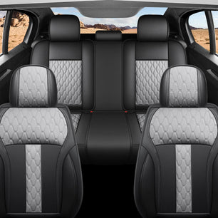 Yotruth Universal Car Seat Covers Full Set | Faux Leather Automotive Seat Covers | Fits Most Cars Yotruth Universal Car Seat Covers Full Set | Faux Leather Automotive Seat Covers | Fits Most Cars - Black / Front Seats - YOTRUTH
