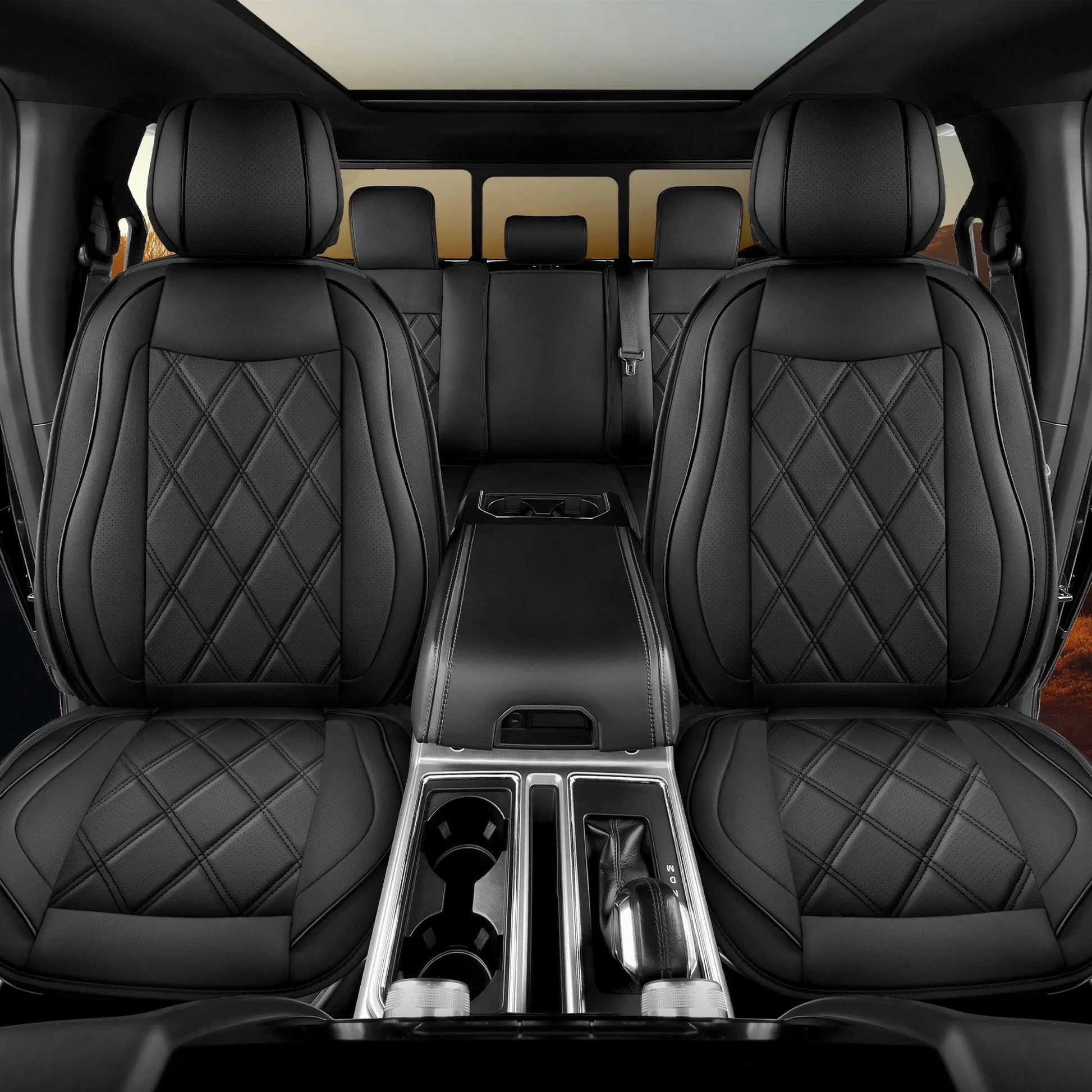Yotruth Seat Covers for 2009-2025 Ford F150 SuperCrew & 2017-2024 F250/F350/F450 Super Duty Crew Cab with Waterproof Faux Leather Yotruth Seat Covers for 2009-2025 Ford F150 SuperCrew & 2017-2024 F250/F350/F450 Super Duty Crew Cab with Waterproof Faux Leather - Black - YOTRUTH