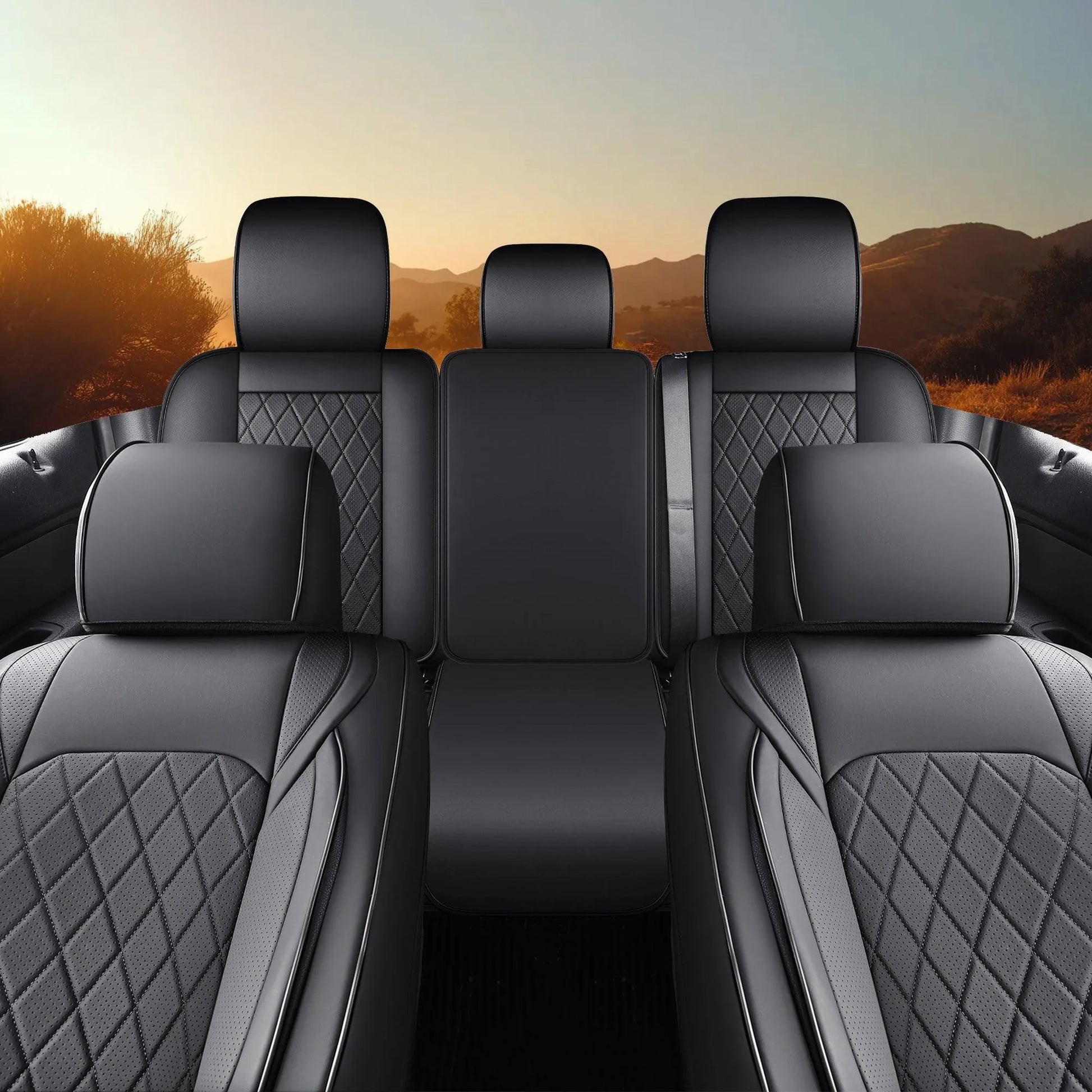 Yotruth Seat Covers for 2015-2024 Ford F150 SuperCrew & 2017-2024 F250/F350/F450 Super Duty Crew Cab Yotruth Seat Covers for 2015-2024 Ford F150 SuperCrew & 2017-2024 F250/F350/F450 Super Duty Crew Cab - Black / Front Seats - YOTRUTH