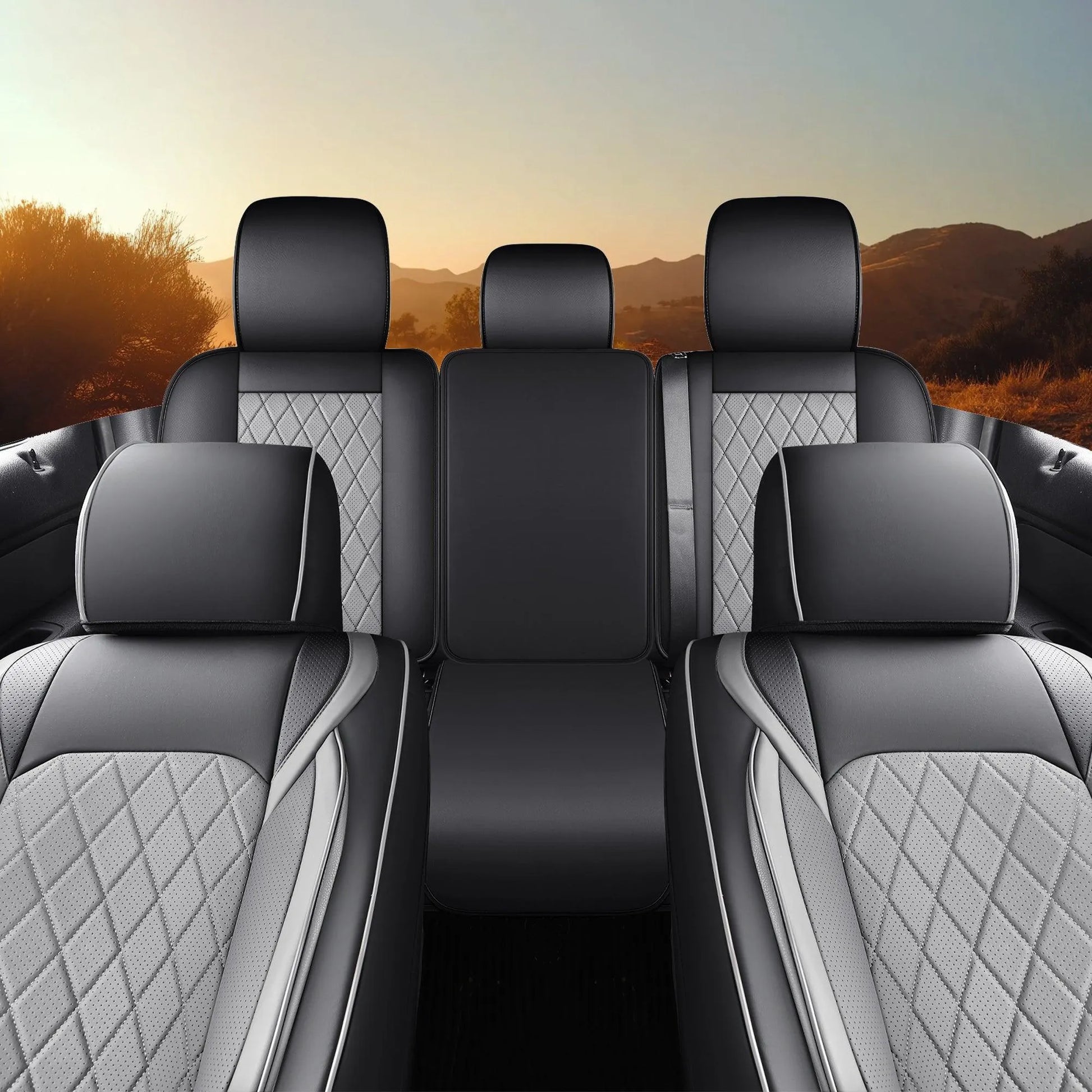 Yotruth Seat Covers for 2015-2024 Ford F150 SuperCrew & 2017-2024 F250/F350/F450 Super Duty Crew Cab Yotruth Seat Covers for 2015-2024 Ford F150 SuperCrew & 2017-2024 F250/F350/F450 Super Duty Crew Cab - Black / Front Seats - YOTRUTH