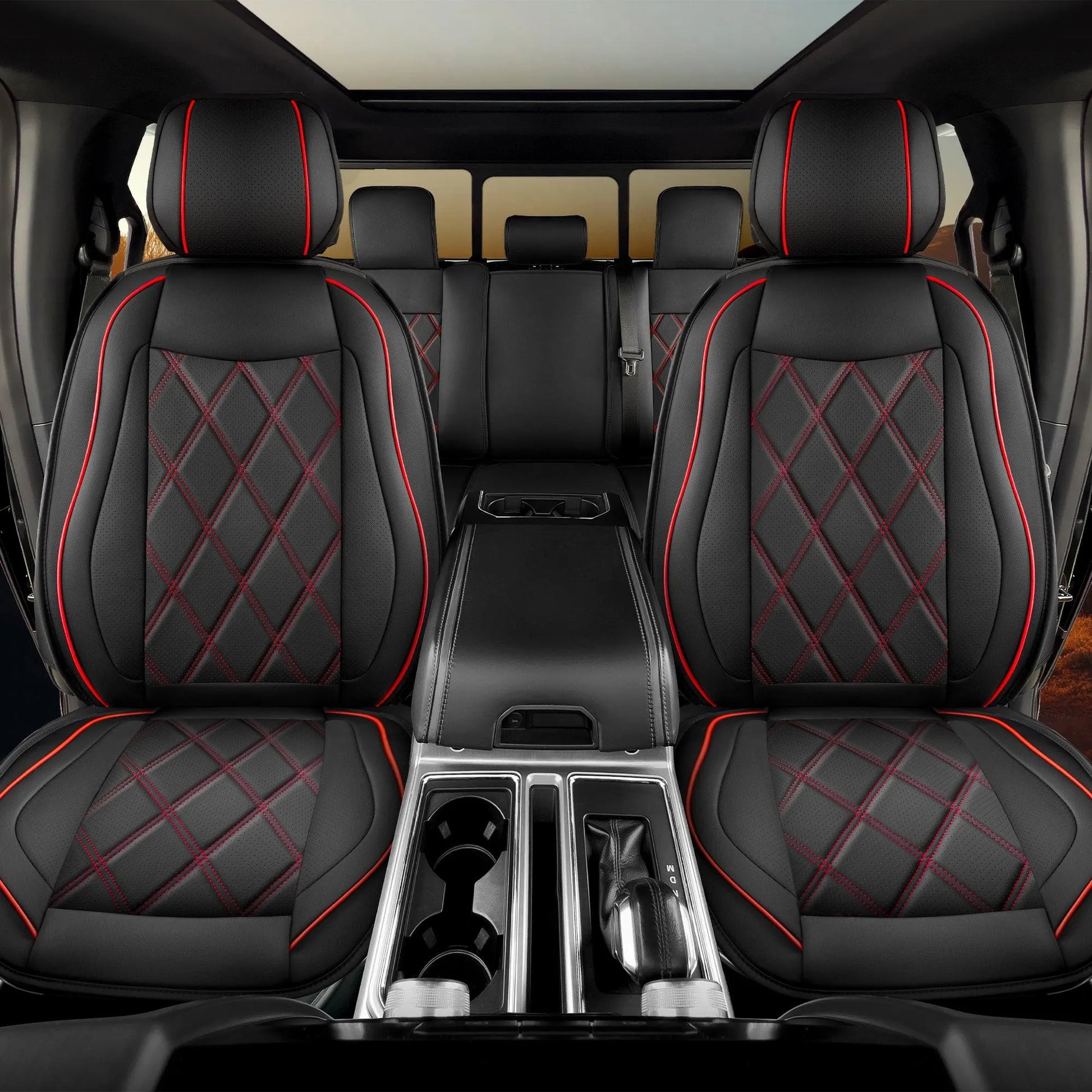 Yotruth Seat Covers for 2009-2025 Ford F150 SuperCrew & 2017-2024 F250/F350/F450 Super Duty Crew Cab with Waterproof Faux Leather Yotruth Seat Covers for 2009-2025 Ford F150 SuperCrew & 2017-2024 F250/F350/F450 Super Duty Crew Cab with Waterproof Faux Leather - Black - YOTRUTH