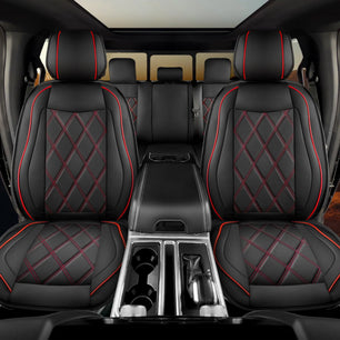 Yotruth Seat Covers for 2009-2025 Ford F150 SuperCrew & 2017-2024 F250/F350/F450 Super Duty Crew Cab with Waterproof Faux Leather Yotruth Seat Covers for 2009-2025 Ford F150 SuperCrew & 2017-2024 F250/F350/F450 Super Duty Crew Cab with Waterproof Faux Leather - Black - YOTRUTH