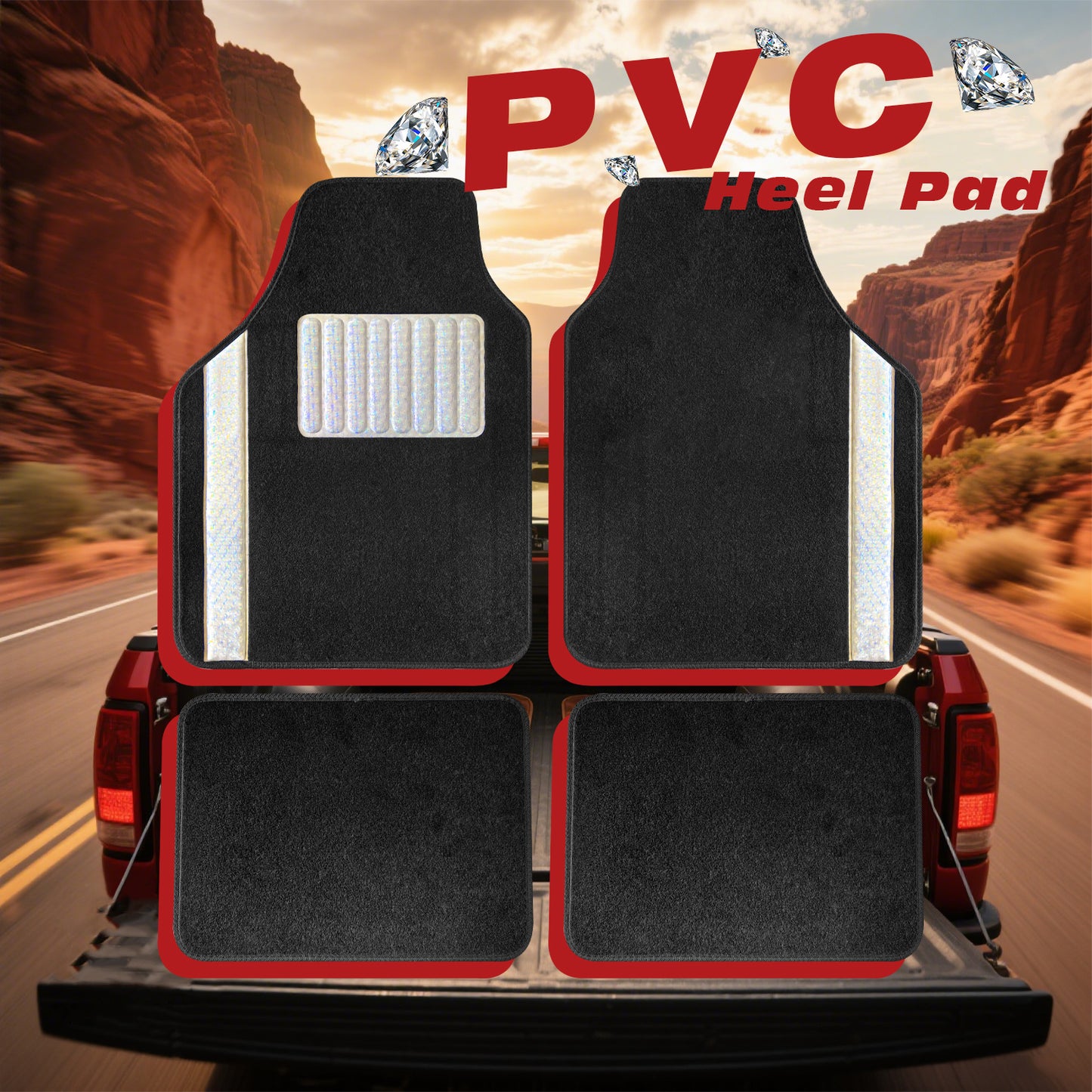 Universal Auto Floor Mats 4PCS Set, Durable Waterproof Non-Slip All-Weather Car Mats, Heavy-Duty Interior Foot Pads for Cars, SUVs & Trucks