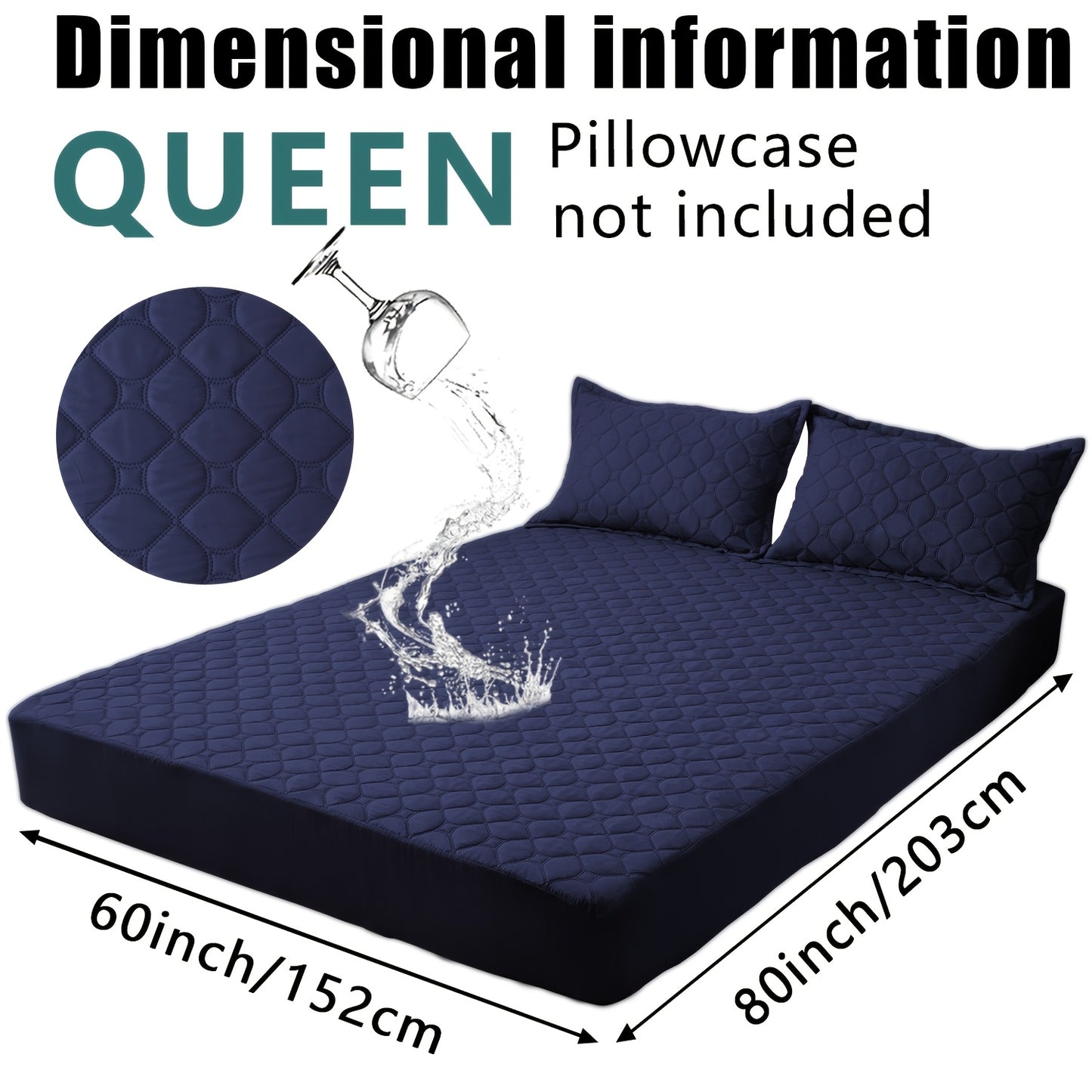 Waterproof Mattress Protector，Machine Washable Fitted Sheet，Anti-slip and Anti-stain Protection，More Sizes Optional，Christmas Home Decor