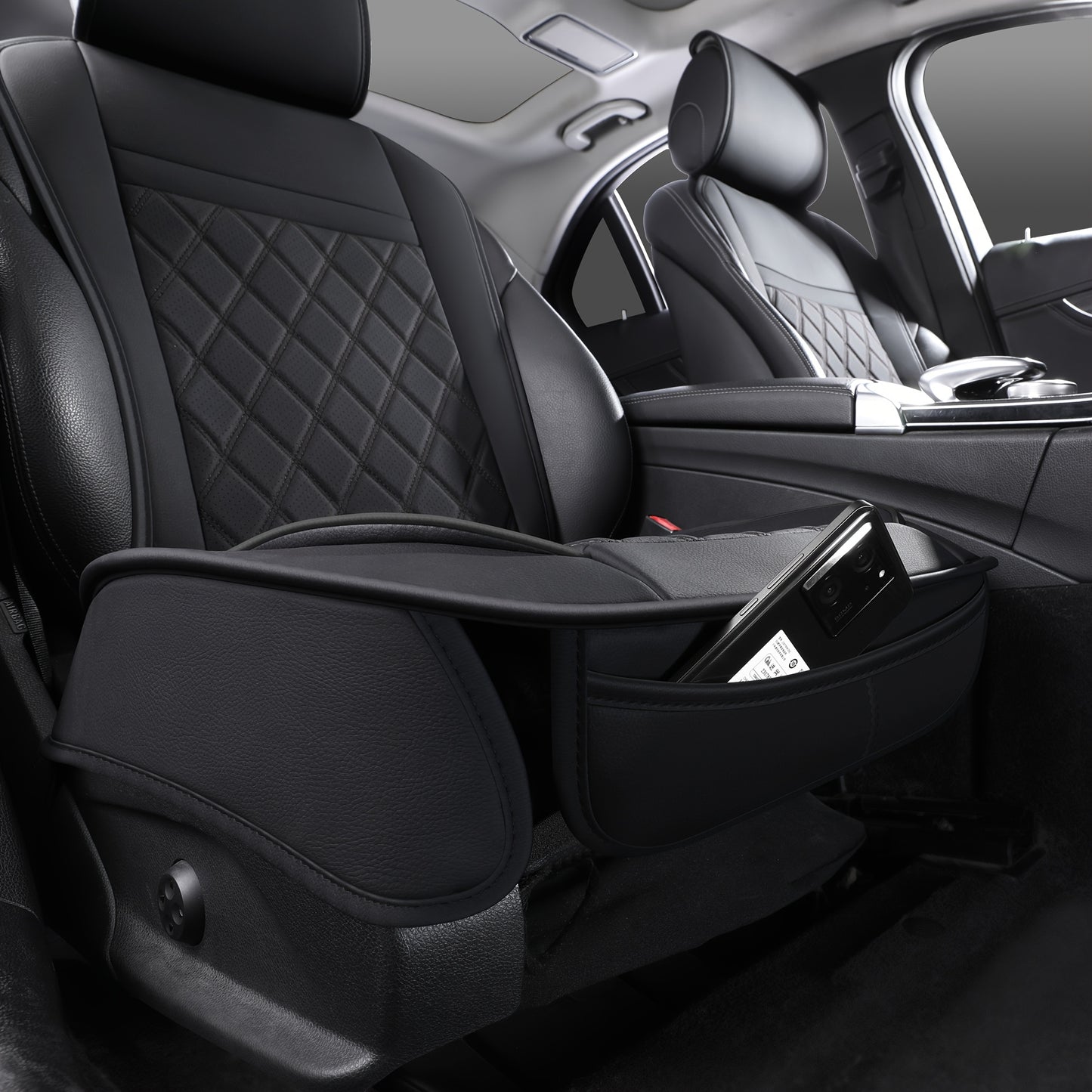 YOTRUTH Universal Front Seat Covers | Faux Leather, High-Back Bucket