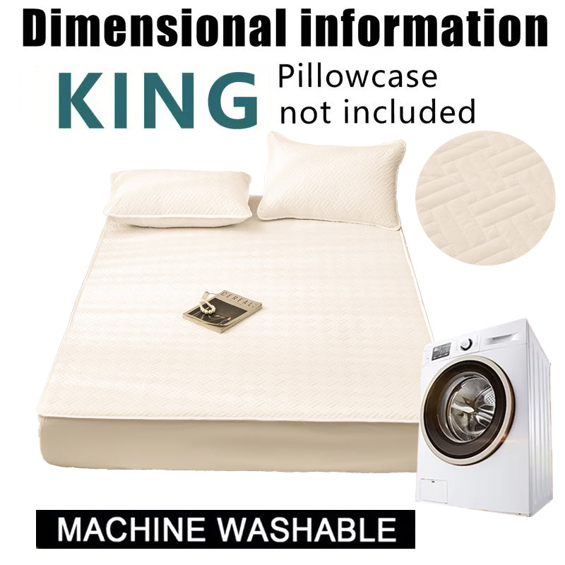 Soft Quilted Mattress Cover, Breathable Mixed Filling Thickened Pad, Without Pillowcase, Bedroom Essentials, Decorative Pad, Elegant Mattress Cover, High-Quality Stitching, Breathable Fabric, Plush Bedding, Fitted Mattress, Allergy Patients