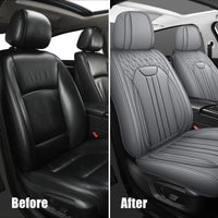 5-Seat Full Set Faux Leather Car Seat Covers - Waterproof All-Weather Protection, Full Surrounded Cushion Protector with Soft Foam Padding, Precise Fit for Cars, Trucks, Sedans & SUV, Durable Automotive Interior Accessories perfect Christmas gift
