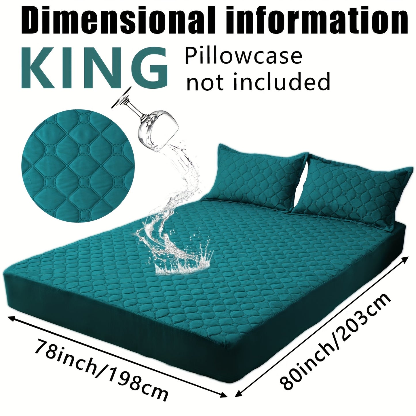 Waterproof Mattress Protector，Machine Washable Fitted Sheet，Anti-slip and Anti-stain Protection，More Sizes Optional，Christmas Home Decor