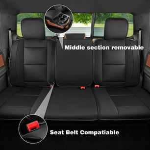 Yotruth Seat Covers for 2009-2025 Dodge Ram 1500 2500 3500 Crew Cab | Truck Seat Covers Full Set Dodge Ram Accessories, Black Yotruth Seat Covers for 2009-2025 Dodge Ram 1500 2500 3500 Crew Cab | Truck Seat Covers Full Set Dodge Ram Accessories, Black - Ram (09-18) - Flat Front + Curved Rear - YOTRUTH