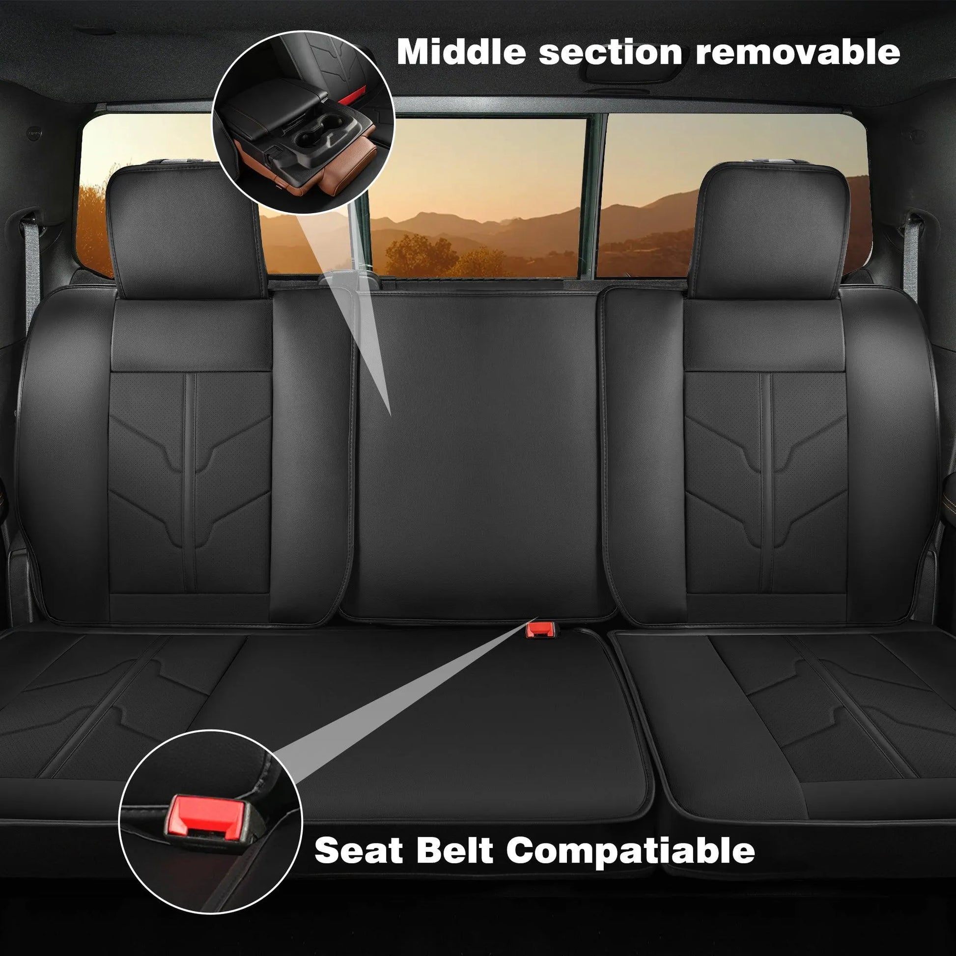 Yotruth Seat Covers for 2009-2025 Dodge Ram 1500 2500 3500 Crew & Quad Cab Yotruth Seat Covers for 2009-2025 Dodge Ram 1500 2500 3500 Crew & Quad Cab - Flat Back Seat / Black - YOTRUTH
