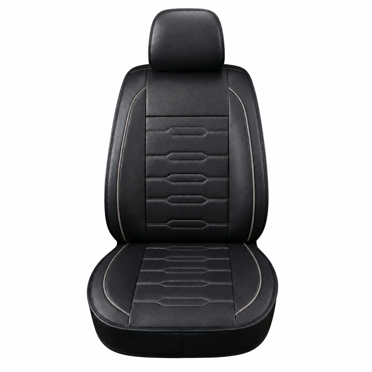 YOTRUTH Luxury Faux Leather Car Seat Covers Full Set, Universal Fit for Toyota Camry Corolla Honda Civic, Breathable Spill-Proof Cushion with Airbag Compatibility