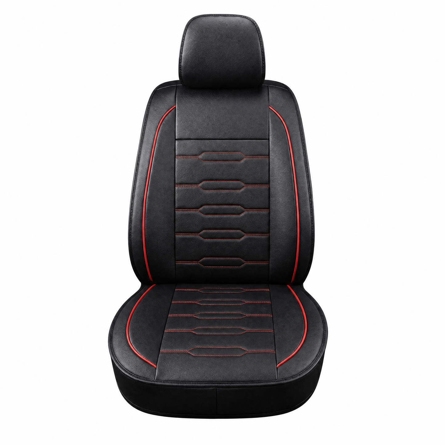 YOTRUTH Luxury Faux Leather Car Seat Covers Full Set, Universal Fit for Toyota Camry Corolla Honda Civic, Breathable Spill-Proof Cushion with Airbag Compatibility