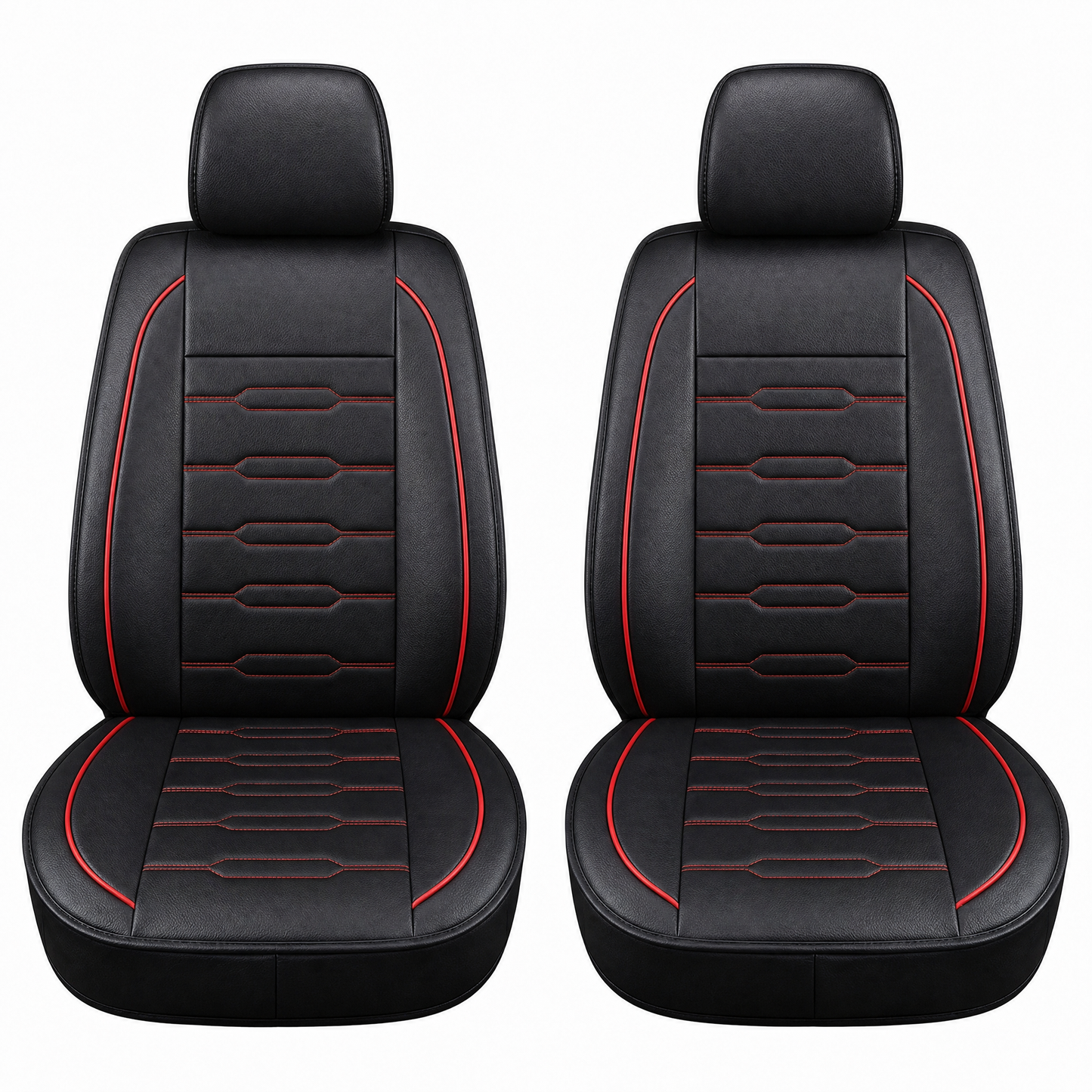 YOTRUTH Luxury Faux Leather Car Seat Covers Full Set, Universal Fit for Toyota Camry Corolla Honda Civic, Breathable Spill-Proof Cushion with Airbag Compatibility