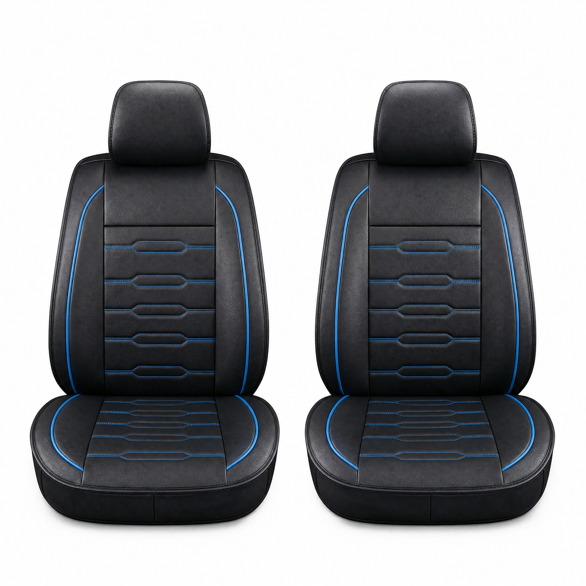 YOTRUTH Luxury Faux Leather Car Seat Covers Full Set, Universal Fit for Toyota Camry Corolla Honda Civic, Breathable Spill-Proof Cushion with Airbag Compatibility