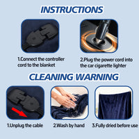 New Flannel Car Heated Blanket | 3 Heat Settings & Timer, 12V Electric, Soft Washable Throw for Winter Travel, Universal Fit for Most Vehicles, Without Battery