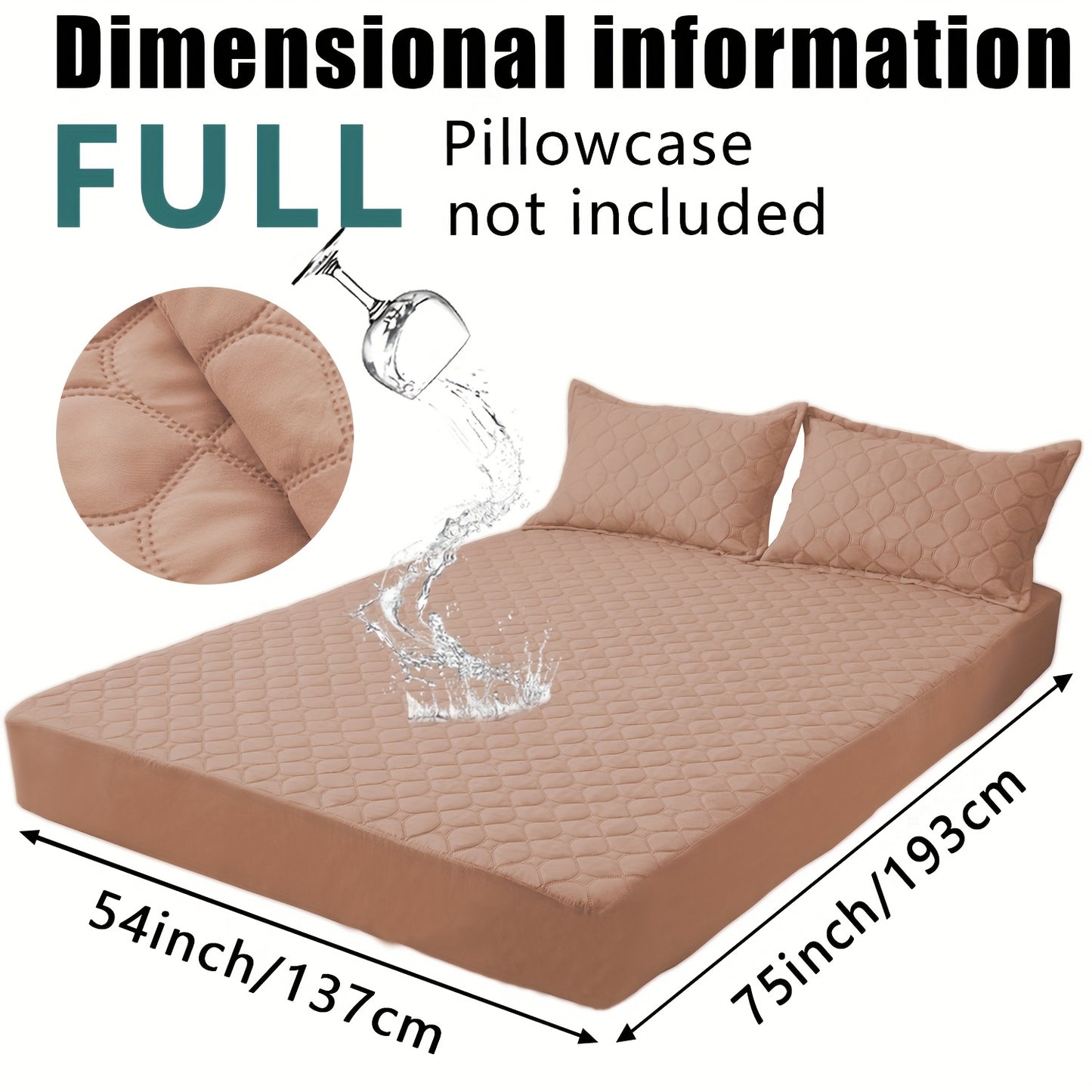 Waterproof Mattress Protector，Machine Washable Fitted Sheet，Anti-slip and Anti-stain Protection，More Sizes Optional，Christmas Home Decor