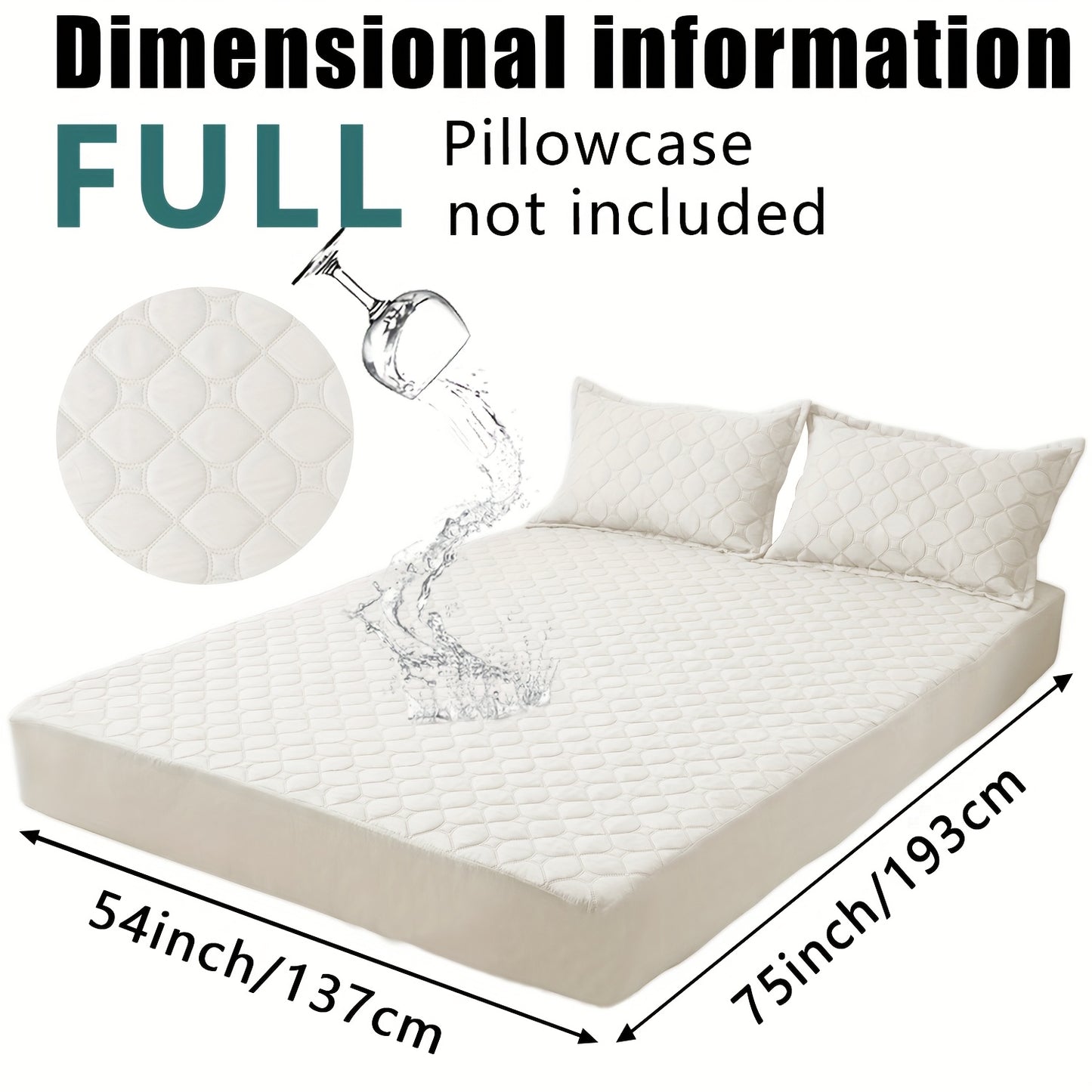 Waterproof Mattress Protector，Machine Washable Fitted Sheet，Anti-slip and Anti-stain Protection，More Sizes Optional，Christmas Home Decor