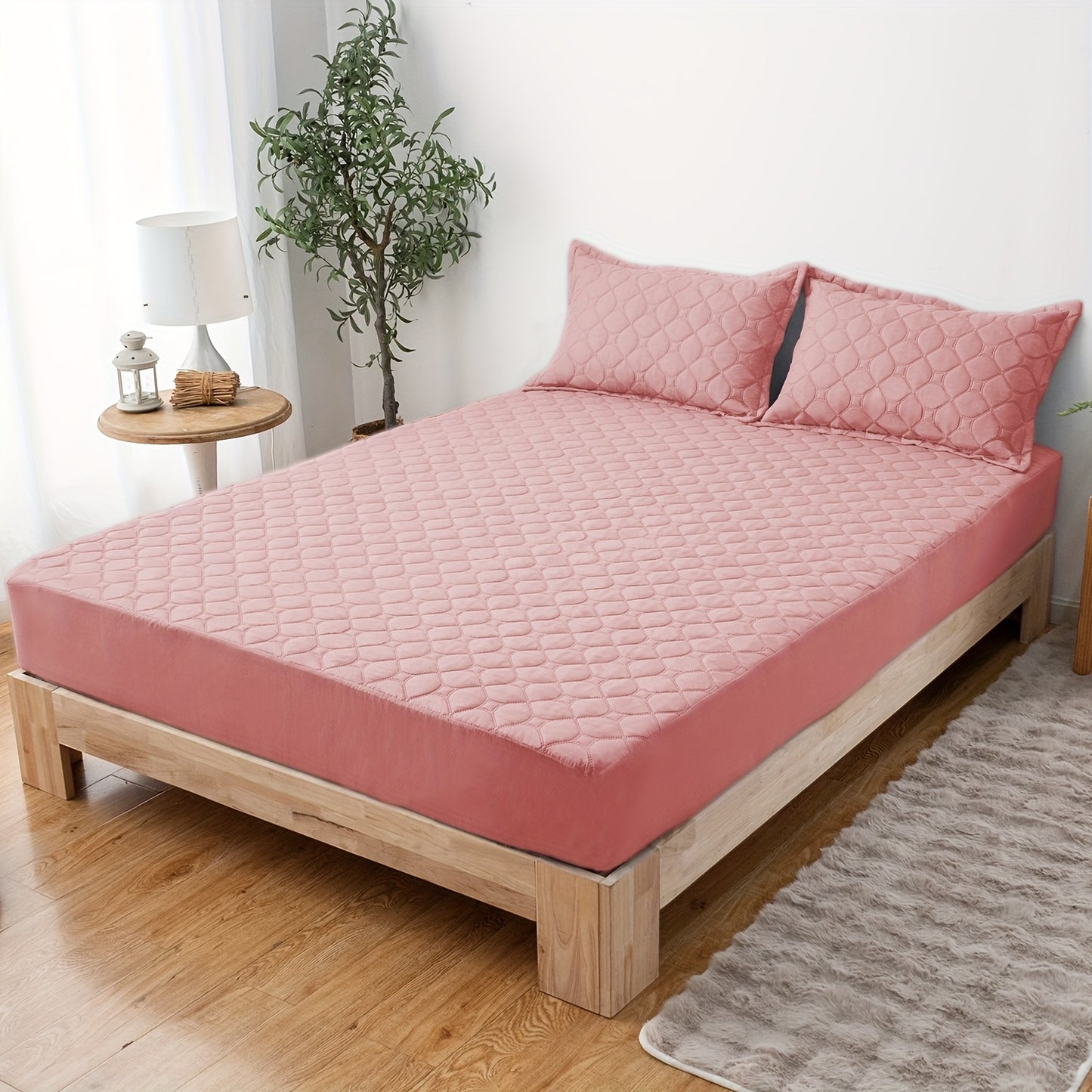 Waterproof Mattress Protector，Machine Washable Fitted Sheet，Anti-slip and Anti-stain Protection，More Sizes Optional，Christmas Home Decor