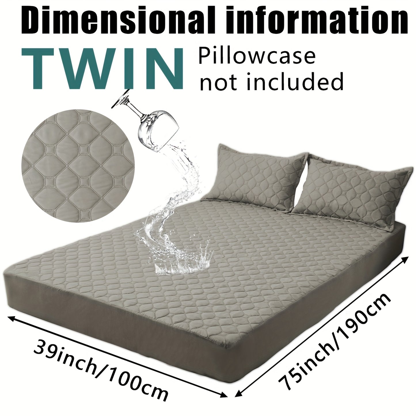 Waterproof Mattress Protector，Machine Washable Fitted Sheet，Anti-slip and Anti-stain Protection，More Sizes Optional，Christmas Home Decor