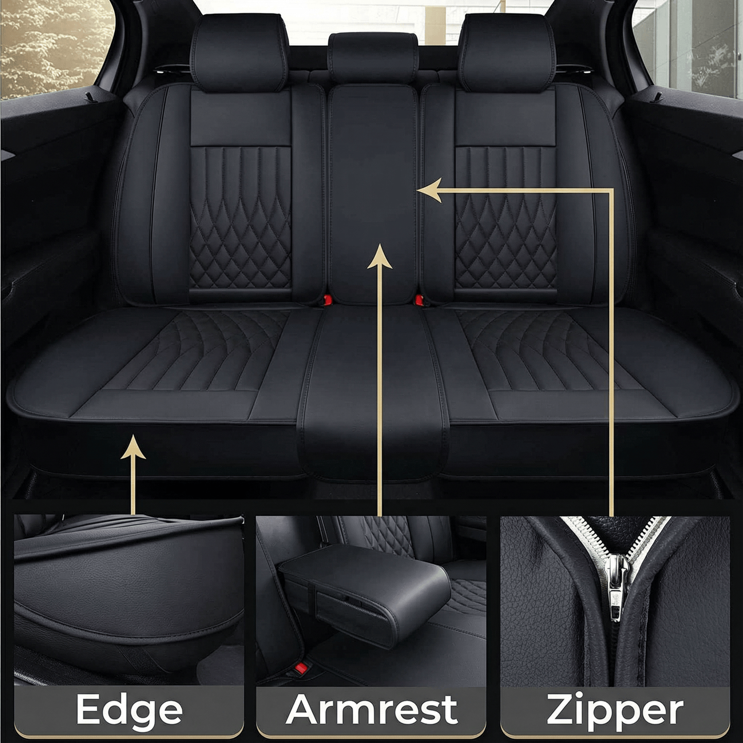 Premium Napa Fabric Waterproof Seat Covers - Year-Round Comfort for Honda, Toyota, and More. Ideal for Sedans and SUVs with Full Protection and Stylish Design for Road Adventures