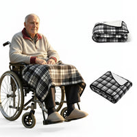 Thick Windproof Warm Blanket for Elderly Wheelchair Winter Thermal & Knee/Elbow Protection, Portable Bedspread for,  All-Season Thermal, Ergonomic Design for Elderly & Mobility.