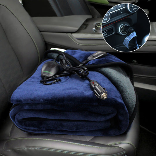 New Flannel Car Heated Blanket | 3 Heat Settings & Timer, 12V Electric, Soft Washable Throw for Winter Travel, Universal Fit for Most Vehicles, Without Battery