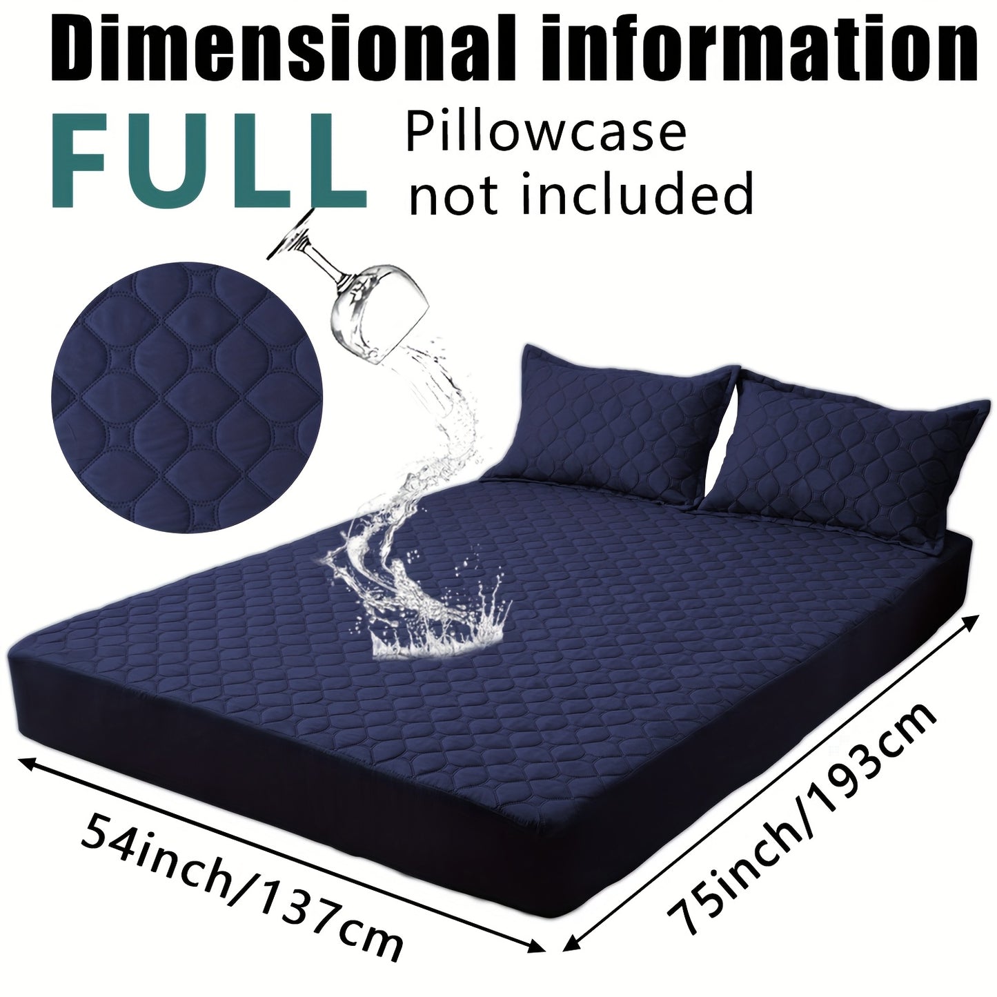 Waterproof Mattress Protector，Machine Washable Fitted Sheet，Anti-slip and Anti-stain Protection，More Sizes Optional，Christmas Home Decor