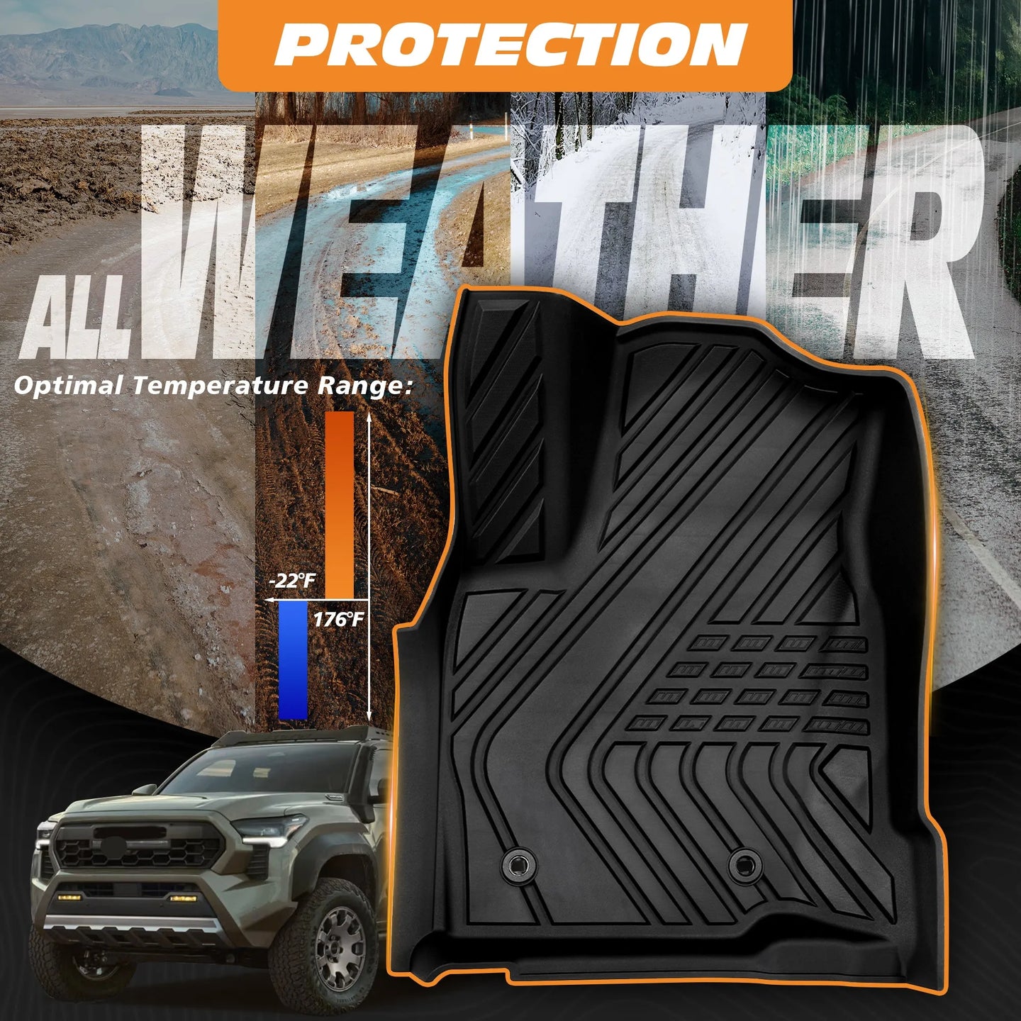 Yotruth Floor Mats for Toyota Tacoma 2024-2025 (Double Cab) SR | SR5 | Limited | TRD Off Road | TRD Sport Yotruth Floor Mats for Toyota Tacoma 2024-2025 (Double Cab) SR | SR5 | Limited | TRD Off Road | TRD Sport - Default Title - YOTRUTH