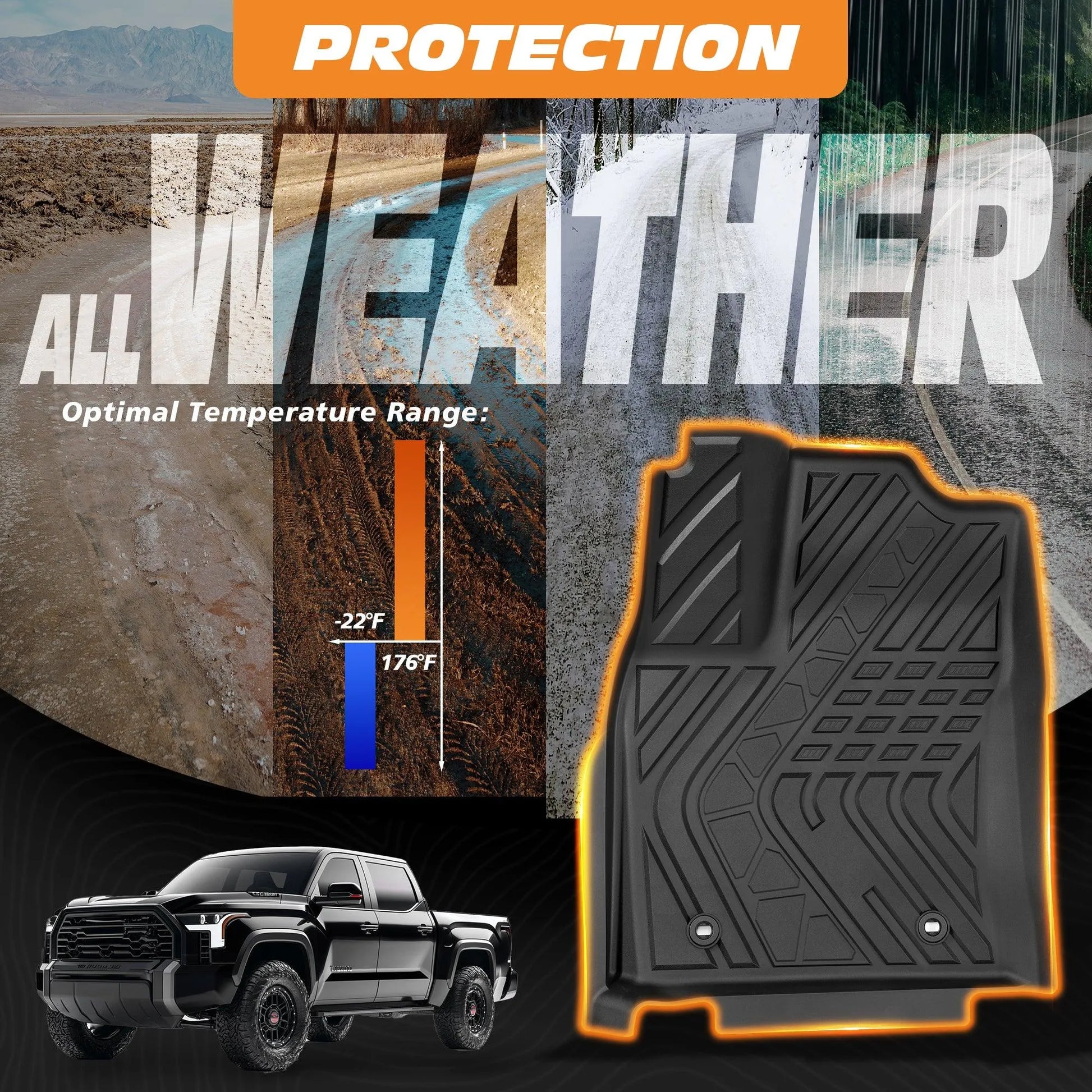 Yotruth PRO Floor Mats for Toyota Tundra 2022-2024 (Double Cab) Yotruth PRO Floor Mats for Toyota Tundra 2022-2024 (Double Cab) - Default Title - YOTRUTH