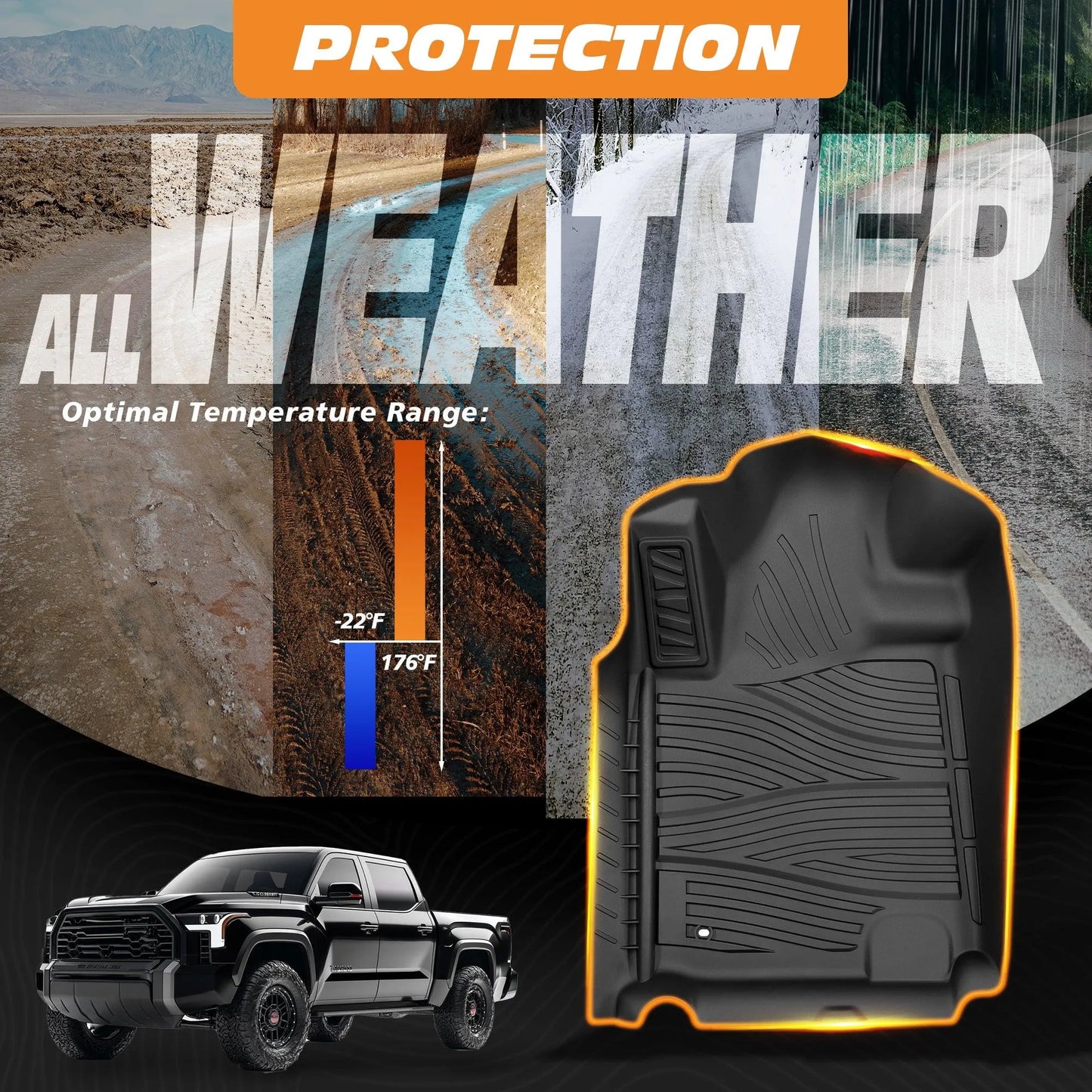 Yotruth PRO Floor Mats for Toyota Tundra 2014-2021 (Double Cab) - YOTRUTH